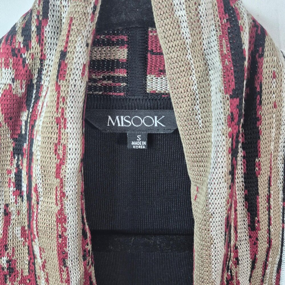 Misook Sweater Womens Small Open Front Cardigan Black Knit Classic Sophisticated - Picture 4 of 6